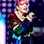 Third pic of Lily Allen upskirt, shows pants on a stage