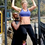Second pic of Gemma Atkinson in tight lycra top & leggings
