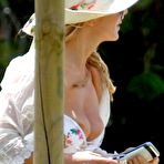 Fourth pic of Geri Halliwell titslip in bikini paparazzi shots