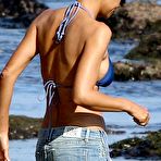 Fourth pic of Halle Berry wearing a bikini top at a Malibu beach