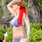 First pic of Jodie Marsh in blue bikini at Barbados