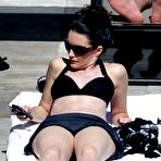 Fourth pic of Kristin Davis poolside in black bikini paparazzi shots in Hawaii