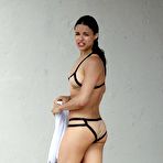 Fourth pic of Michelle Rodriguez hard nipples under bikini at Eden Roc hotel