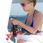 Second pic of Nicole Richie in blue bikini on the beach candids