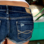 First pic of Casi James - Beautiful teen chick Casi James strips her denim shorts and shows us her booty.