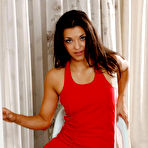 First pic of Alicia Angel - Alicia Angel strips her slutty red dress before the camera and shows us her big jugs