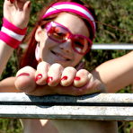 Third pic of Gabrielle Lupin - Sexy Gabrielle Lupin loves playing both with her toes and with her firm tits.