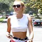 Fourth pic of Miley Cyrus hard nipples under white top