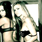 Third pic of Diana, Susana Spears - Horny classy dyke babes Diana and Susana Spears make out in black lingerie.