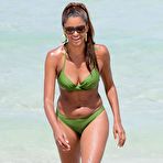 Second pic of Claudia Jordan in green bikini paparazzi shots