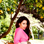 Third pic of 
      Layla Summers exposes her big lemons in the orchard
    