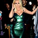 First pic of Aubrey ODay deep cleavage in green dress