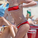 Third pic of Katie Cassidy sexy in red bikini on a beach