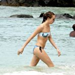 Third pic of Cara Delevingne wearing a bikini at a beach in Barbados