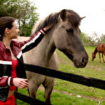 First pic of Katya Nubiles - Katya Nubiles strips her sexy red dress outdoors and then rides a strong horse.
