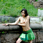 Third pic of Katya Nubiles - Katya Nubiles takes her sexy green skirt off and shows us her trimmed wet vagina.