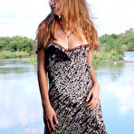 Second pic of Lizel A - Lizel A takes her sexy dress outdoors by the lake and shows her hungry vagina.