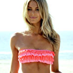 First pic of Jennifer Hawkins sexy posing in pink bikini in Santa Monica