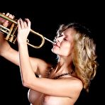 First pic of Hot Blonde Girl Poses Naked With A Trumpet