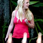 Second pic of Britney Spears in tuny shorts and red top paparazzi shots
