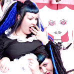 Second pic of PinkFineArt | Goth Lesbians Spanking from Barely Evil