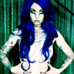Second pic of PinkFineArt | Blue Haired Wild Goth from Gothic Babes