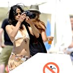 Fourth pic of Michelle Rodriguez in white bikini top candids in Spain