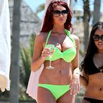 Second pic of Busty Amy Childs deep cleabage in green bikini