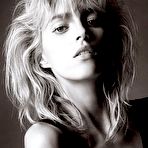 Second pic of Anja Rubik black-&-white sexy and topless posing scans