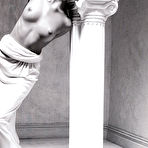 Third pic of Anja Rubik black-&-white sexy and topless posing scans