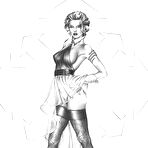 Third pic of Black-white pinup