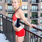 Second pic of Tight blonde cutie Marissa strips on a balcony | Nextdoor Mania
