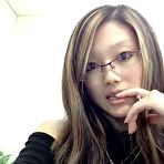 First pic of Cute asian girl with glasses shows her perky boobs 