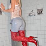 First pic of Devilbutts - Kiara in red boots in the shower