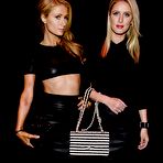 Second pic of Paris Hilton hard nipples under leather top