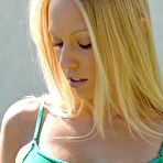 First pic of Brea Bennett - Cute blond solo babe, Brea Bennett gets off her green shirt and shows her tight pussy
