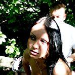 Third pic of Frisky brunette in horny outdoor sex scenes - PickupFuck.com 