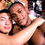 Fourth pic of Black guy and his horny Asian lover bare it all in the living room to enjoy interracial anal sex