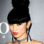 Second pic of Bai Ling in see through dress, shows pasties