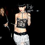 Third pic of Bai Ling in see through dress, shows pasties