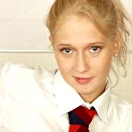 First pic of Blonde Schoolgirl Has Carrots In Her Shaved Twat