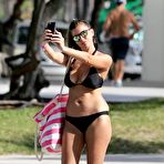 First pic of Imogen Thomas in black bikini on the beach in Miami