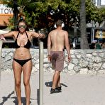 Second pic of Imogen Thomas in black bikini on the beach in Miami