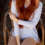 First pic of Mia Sollis Natural Redhead Bares Petite Form from Blue Sweater