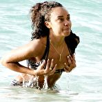 Third pic of Leigh-Anne Pinnock in bikini on a beach in Barbados