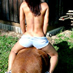 First pic of SHARKYS riding pleasures with exotic teen ANASTASIA outdoor horseback riding
