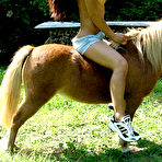 Third pic of SHARKYS riding pleasures with exotic teen ANASTASIA outdoor horseback riding