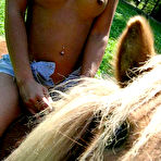 Fourth pic of SHARKYS riding pleasures with exotic teen ANASTASIA outdoor horseback riding