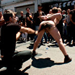 Second pic of Bound In Public - Delicious gay boy naked and disgraced outdoor in front of people bound in ropes bdsm sex