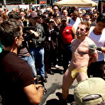 Third pic of Bound In Public - Delicious gay boy naked and disgraced outdoor in front of people bound in ropes bdsm sex